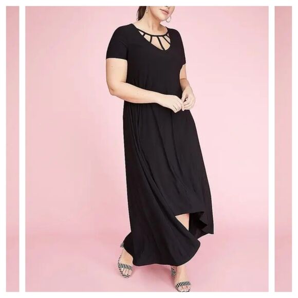 Lane Bryant Cage Neck High Low Dress - Picture 1 of 4